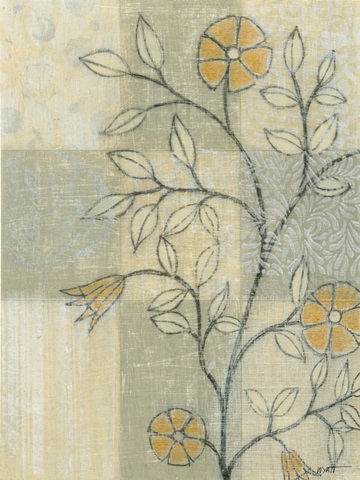 Neutral Linen Blossoms I