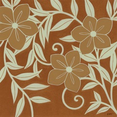 Tan Flowers with Mint Leaves II