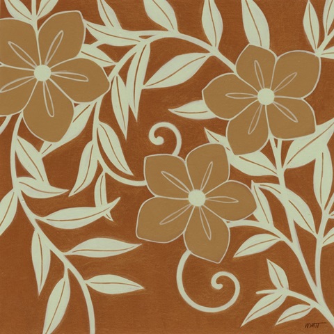 Tan Flowers with Mint Leaves II