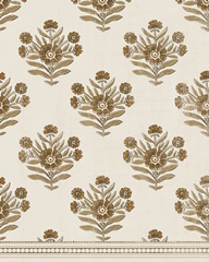 Block Print Blooms I