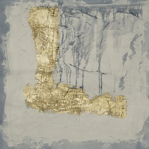 Printed Gilded Indigo Ravine III