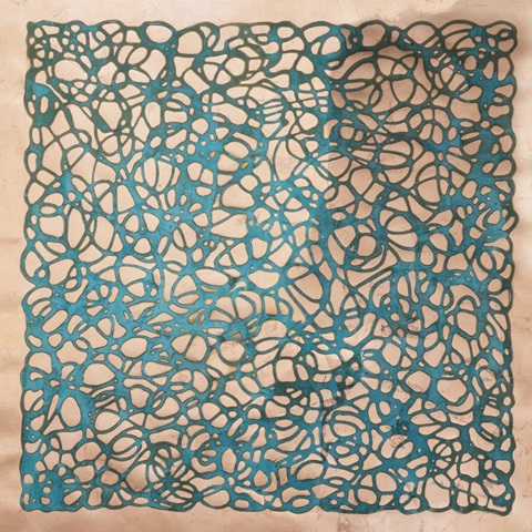 Printed Jeweled Panel in Copper