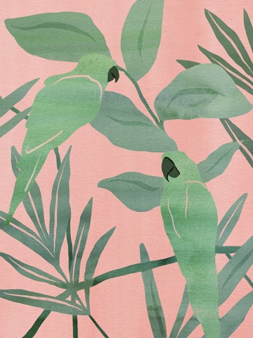 Pink and Green Birds of Paradise I