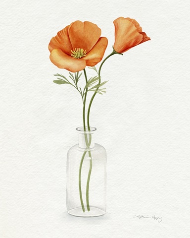 California Poppy Vase II