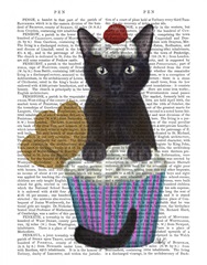 Black Cat Cupcake Book Print