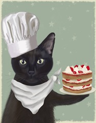 Black Cat Strawberry Cake