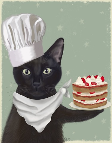 Black Cat Strawberry Cake