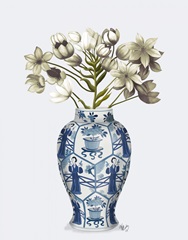 Chinoiserie Arabian Star White, Blue Vase