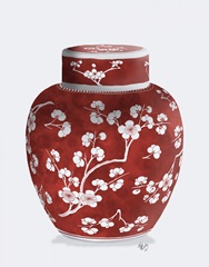Chinoiserie Cherry Blossom Ginger Jar, Red