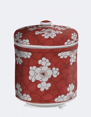 Chinoiserie Cherry Blossom Pot, Red