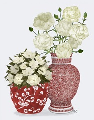 Chinoiserie Flower Duo 1, Red