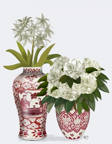 Chinoiserie Flower Duo 2, Red