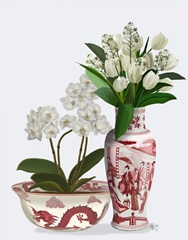 Chinoiserie Flower Duo 4, Red