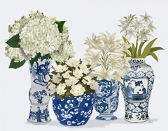 Chinoiserie Flower Quartet 2, Blue