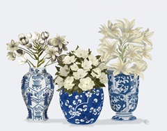 Chinoiserie Flower Trio 3, Blue
