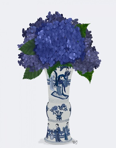 Chinoiserie Hydrangea Blue, Blue Vase