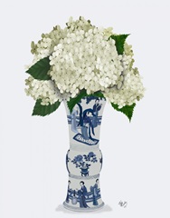 Chinoiserie Hydrangea White, Blue Vase