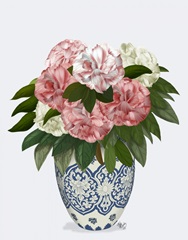Chinoiserie Peonies Pink, Blue Vase