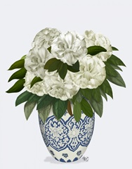 Chinoiserie Peonies White, Blue Vase