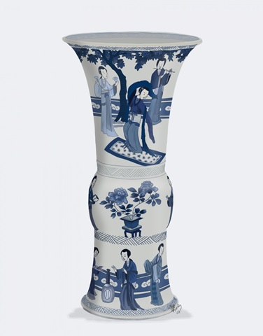 Chinoiserie Vase Dancer Blue