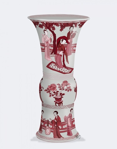 Chinoiserie Vase Dancer Red