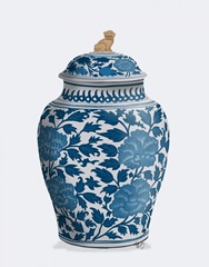 Chinoiserie Vase Golden Lion Blue