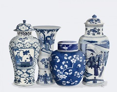 Chinoiserie Vase Quartet 1, Blue