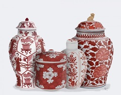 Chinoiserie Vase Quartet 2, Red