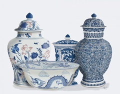 Chinoiserie Vase Quartet 3, Blue