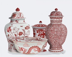 Chinoiserie Vase Quartet 3, Red