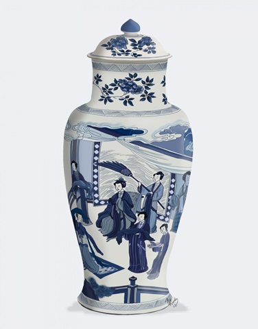Chinoiserie Vase Queen Blue