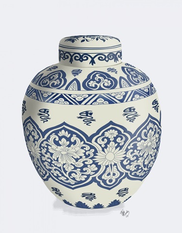 Chinoiserie Vase Symbol Blue