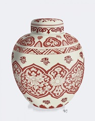 Chinoiserie Vase Symbol Red