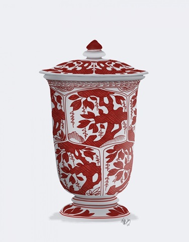Chinoiserie Vase Tree Red