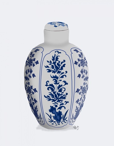 Chinoiserie Vase Vine Blue