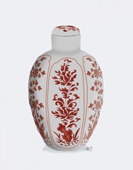 Chinoiserie Vase Vine Red