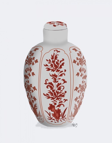 Chinoiserie Vase Vine Red