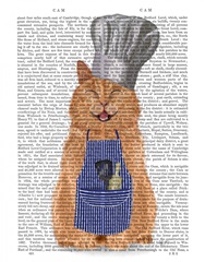 Ginger Cat Happy Chef Book Print