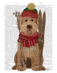 Goldendoodle Ski Dog Book Print