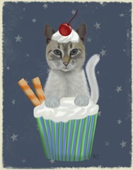 Grey Cat Cupcake