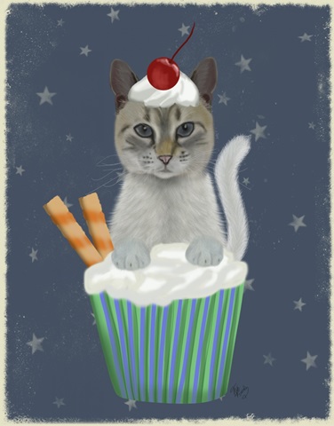 Grey Cat Cupcake