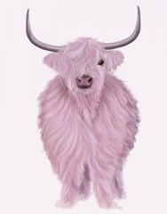 Highland Cow in Pink