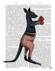 Kangaroo Boxing Book Print