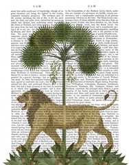Lion Under Palm, Animalia Book Print