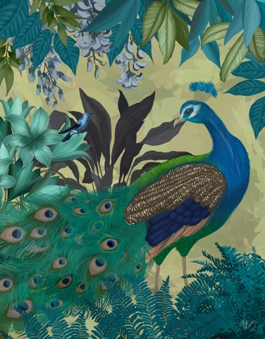 Peacock Garden 1 on Gold
