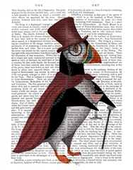 Puffin with Top Hat Book Print