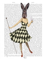 Rabbit and Cocktail Book Print