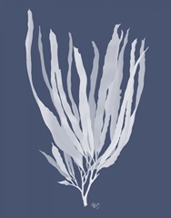 Seaweed 1 White on Indigo Blue