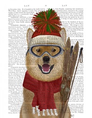Shiba Inu Ski Dog Book Print