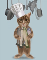 Tabby Cat Fish Chef, Full